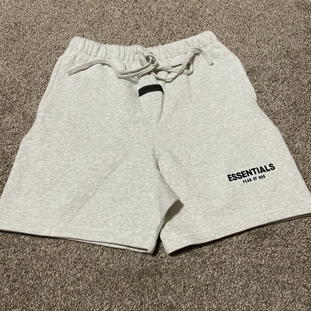 Essentials Fear Of God Shorts Mens Small Heather Gray Drawstring Casual